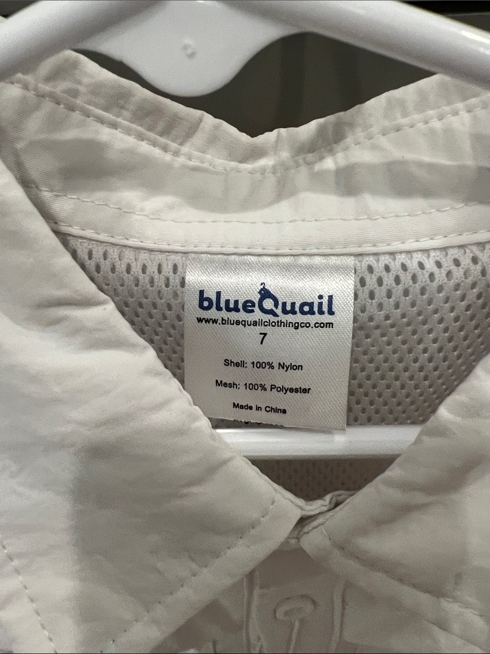Blue Quail Size 7 White Short-Sleeve Button-Down Shirt - UPF Sun Protection - Picture 3 of 7